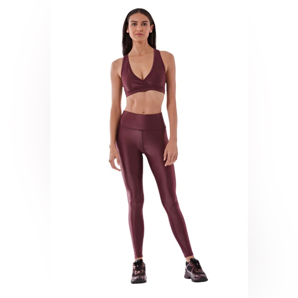 Noli Yoga Liquid High Waisted Wine Red Leggings